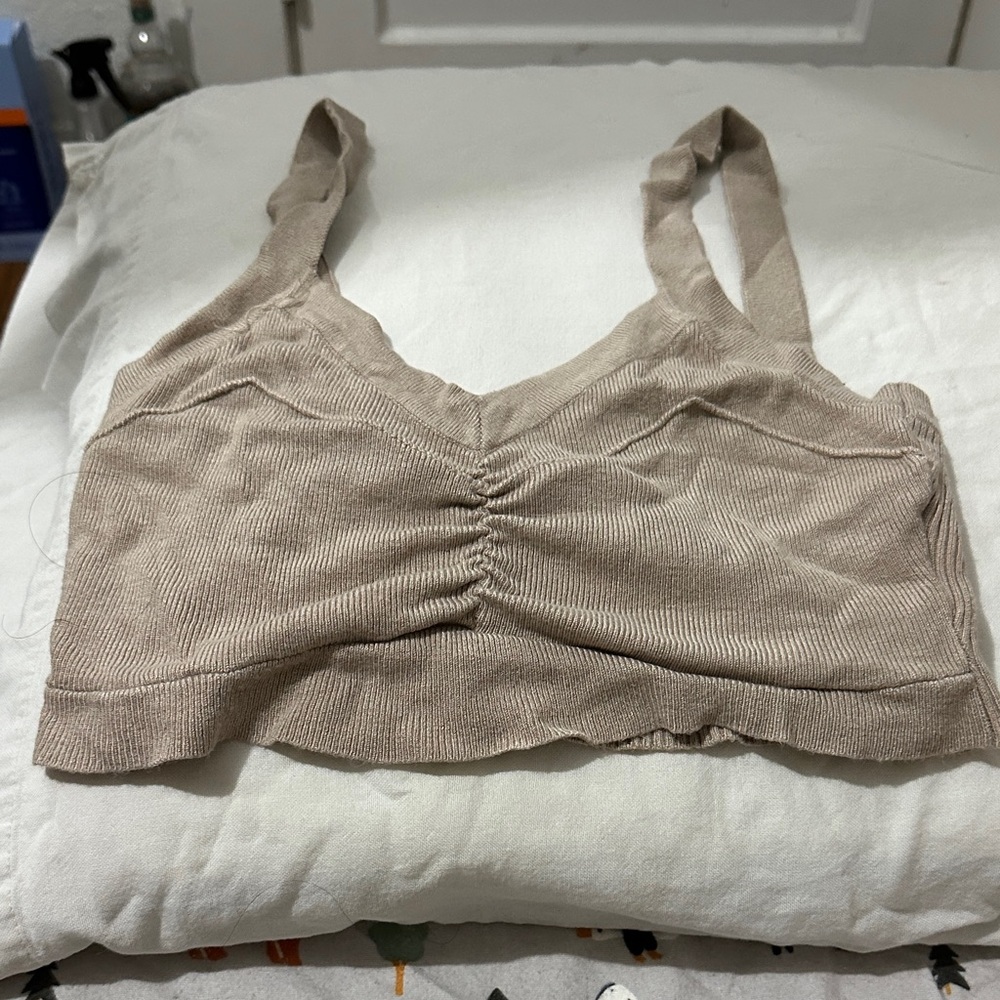 Cotton on Tan Ribbed Crop Top